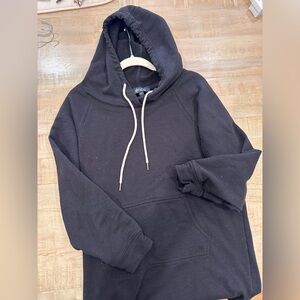 Etica long black hoodie sweatshirt dress